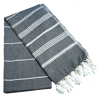 Fouta Hamam, weiß-anthrazit, 100 x 200 cm