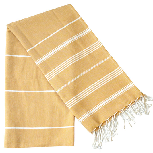 Hamam-Tuch aus 100% Bio-Baumwolle | 100cm x 200cm | goldgelb ❤ eco & fair Conceptstore ❤