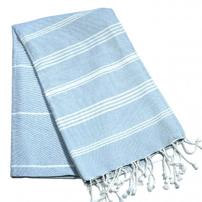 Fouta Hamam, weiß-hellblau, 100 x 200 cm