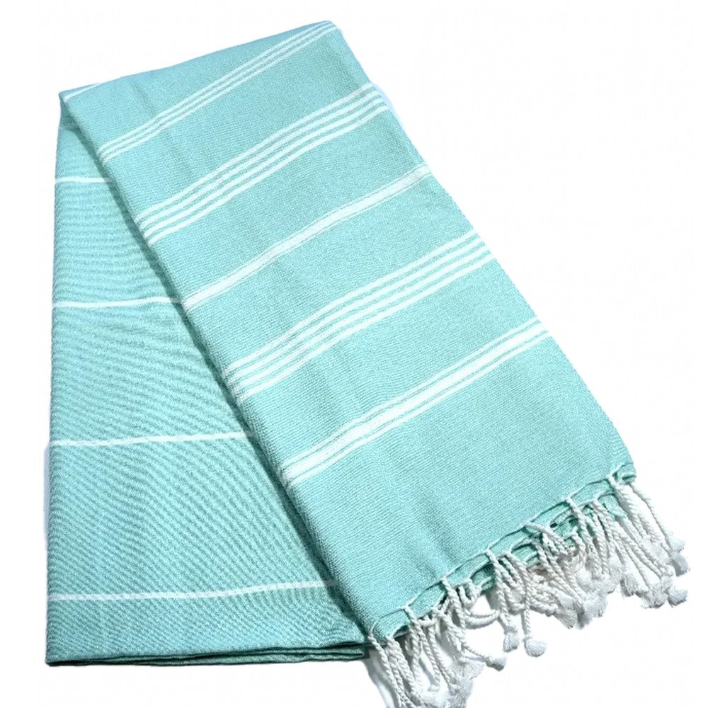 Fouta Hamam, weiß-mint, 100 x 200 cm