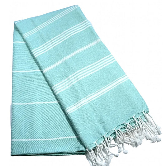 Fouta Hamam, weiß-mint, 100 x 200 cm