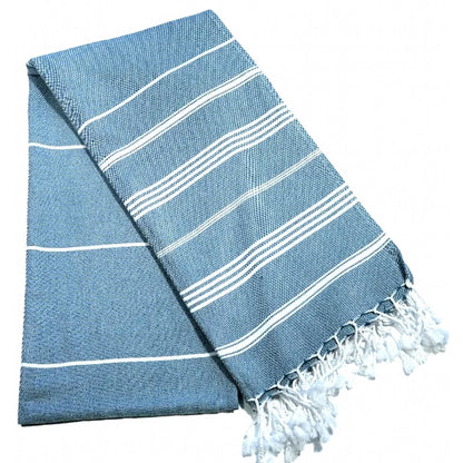 Fouta Hamam, weiß-ozean, 100 x 200 cm