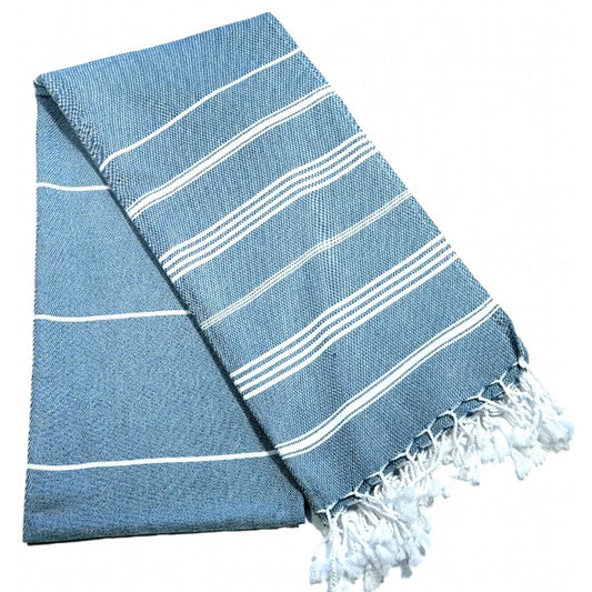 Fouta Hamam, weiß-ozean, 100 x 200 cm