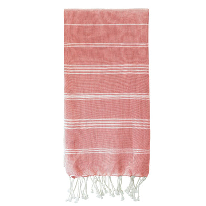 Fouta Hamam, weiß-koralle, 100 x 200 cm
