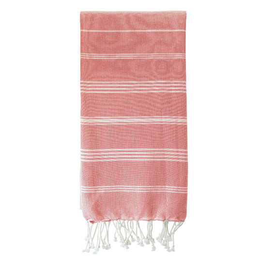 Fouta Hamam S, weiß-koralle, Biobaumwolle