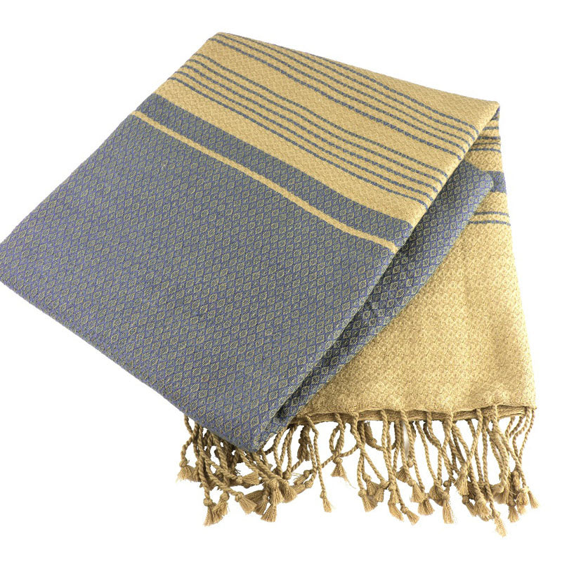 Fouta Sand Hamam-Tuch chinablau Biobaumwolle