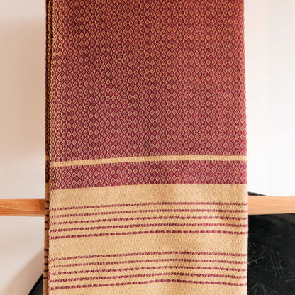 Fouta Sand Hamam-Tuch, sand-granatrot (plum), 100 x 200 cm
