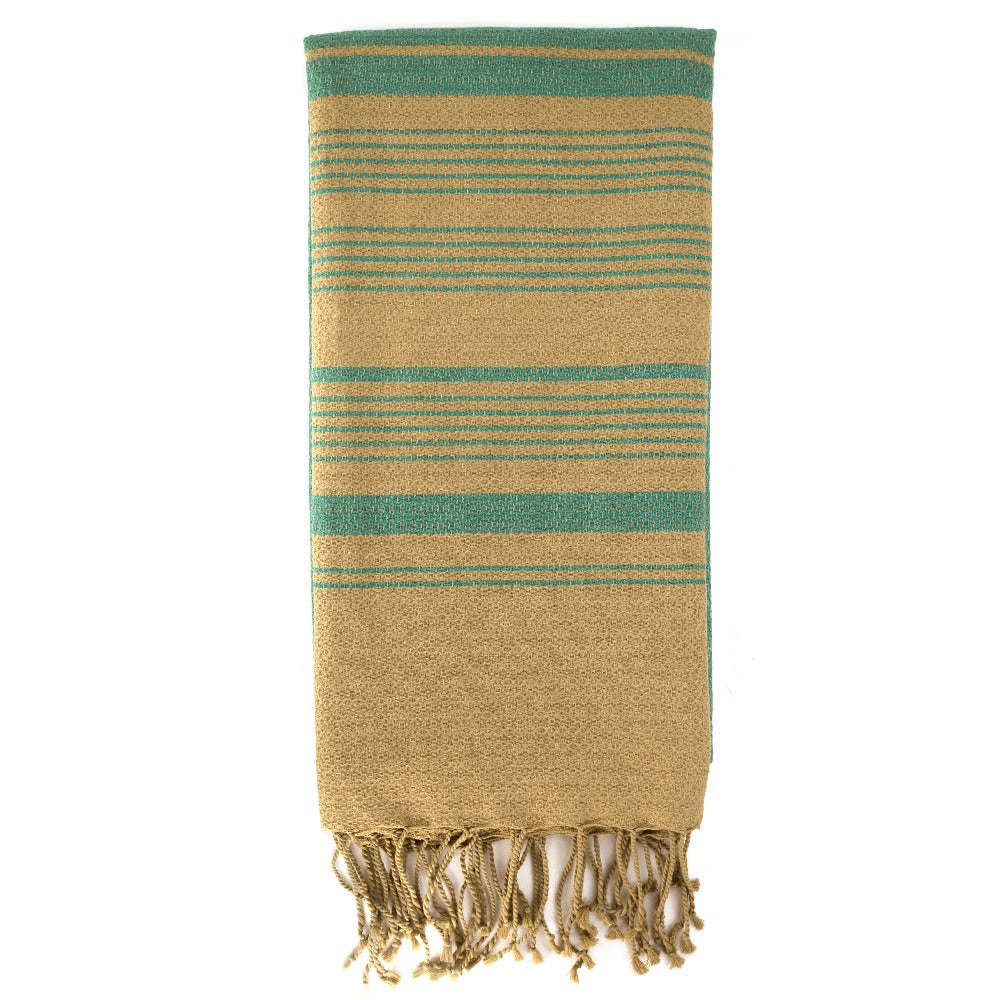 Fouta Sand Hamam-Tuch, türkis-grün, 100 x 200 cm