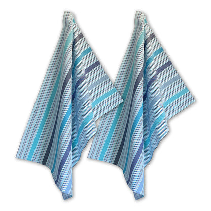 2 Solwang Design Geschirrtücher aus saugstarker Biobaumwolle | 50cm x 70cm | Blau ❤ eco & fair Conceptstore ❤