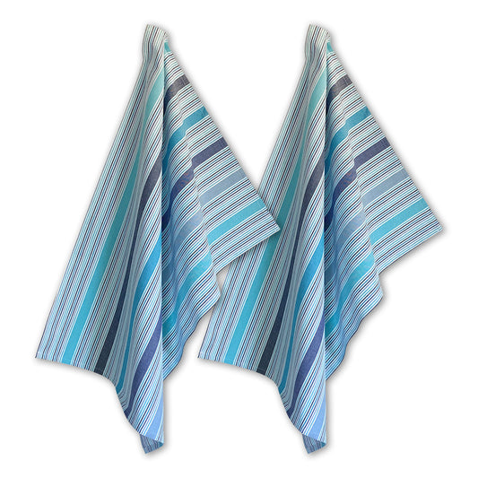 2 Solwang Design Geschirrtücher aus saugstarker Biobaumwolle | 50cm x 70cm | Blau ❤ eco & fair Conceptstore ❤