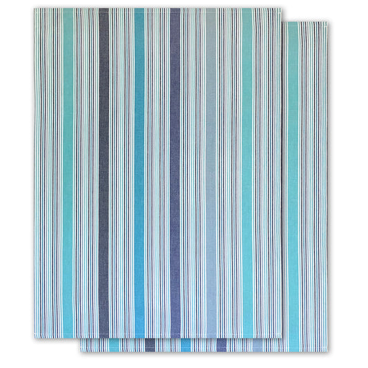 2er-Set Geschirrtücher, multi-aqua-blau, Bio-Baumwolle, 70 x 50 cm