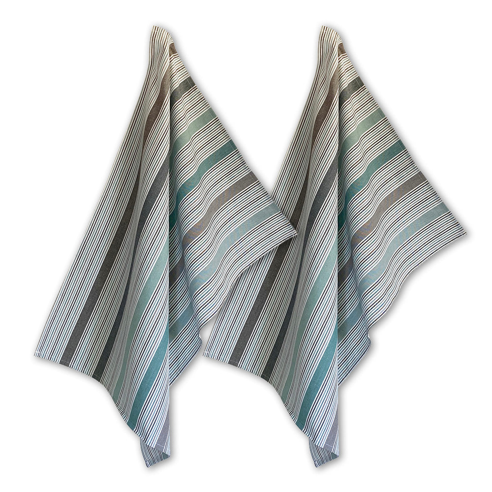 2 Solwang Design Geschirrtücher | Biobaumwolle | 50cm x 70cm | blau-grau ❤ eco & fair Conceptstore ❤