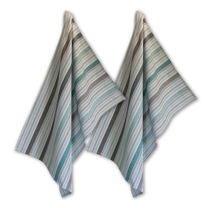 2 Solwang Design Geschirrtücher | Biobaumwolle | 50cm x 70cm | blau-grau ❤ eco & fair Conceptstore ❤