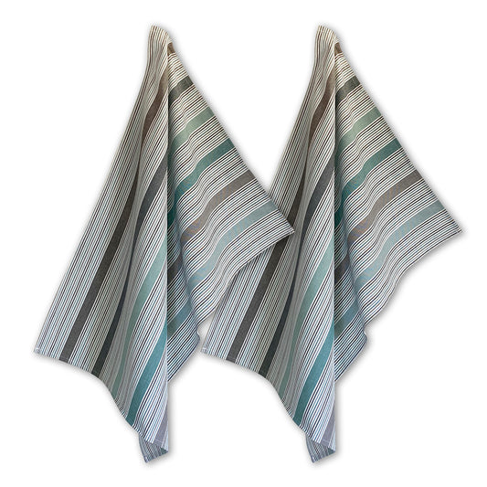 2 Solwang Design Geschirrtücher | Biobaumwolle | 50cm x 70cm | blau-grau ❤ eco & fair Conceptstore ❤