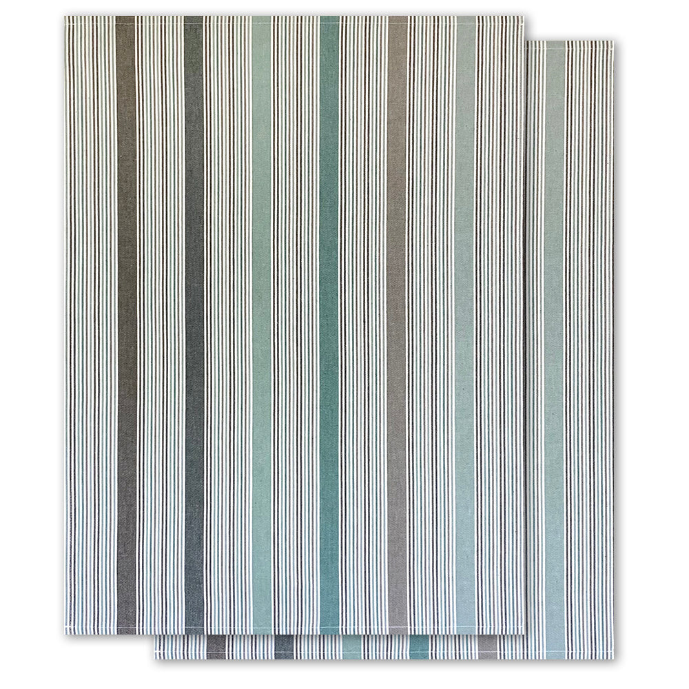 2er-Set Geschirrtücher, multi-azur-grau, Bio-Baumwolle, 70 x 50 cm