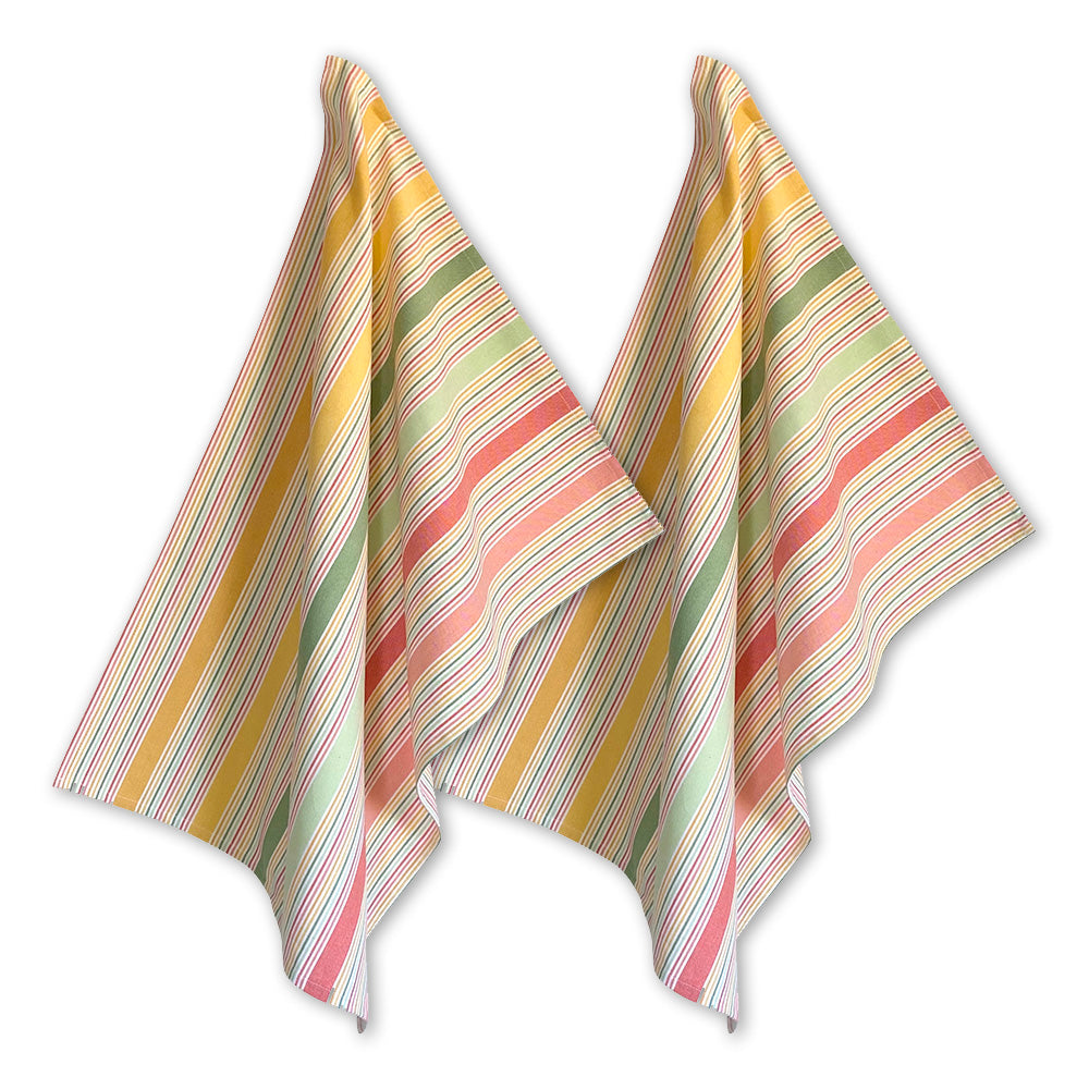 2 Solwang Design Geschirrtücher aus Biobaumwolle | 50cm x 70cm | in papaya-Tönen gestreift ❤ eco & fair Conceptstore ❤