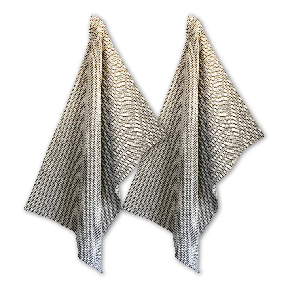 2er-Set Geschirrtücher, schwarz-natur, Bio-Baumwolle, 70 x 50 cm