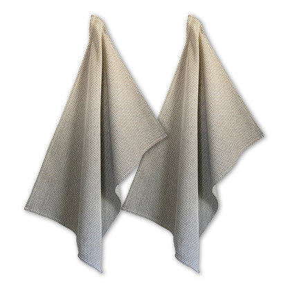 2er-Set Geschirrtücher, schwarz-natur, Bio-Baumwolle, 70 x 50 cm