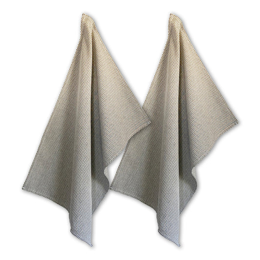 2er-Set Geschirrtücher, schwarz-natur, Bio-Baumwolle, 70 x 50 cm