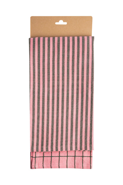 2er-Set Geschirrtücher "INDUSTRIAL rosa" aus Bio-Baumwolle