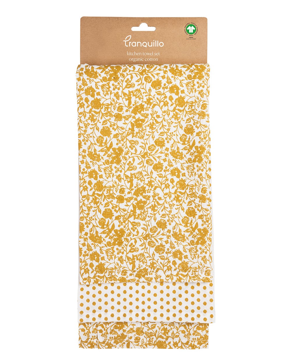 2er-Set Geschirrtücher "FLORAL" (gelb) aus Bio-Baumwolle