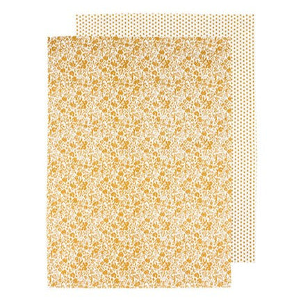 2er-Set Geschirrtücher "FLORAL" (gelb) aus Bio-Baumwolle