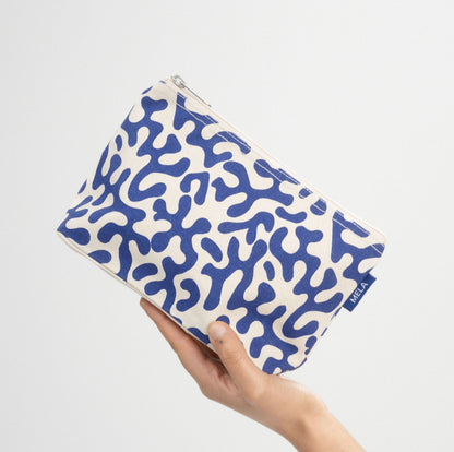 Große Kosmetiktasche, blue coral, fairtrade & GOTS zertifiziert