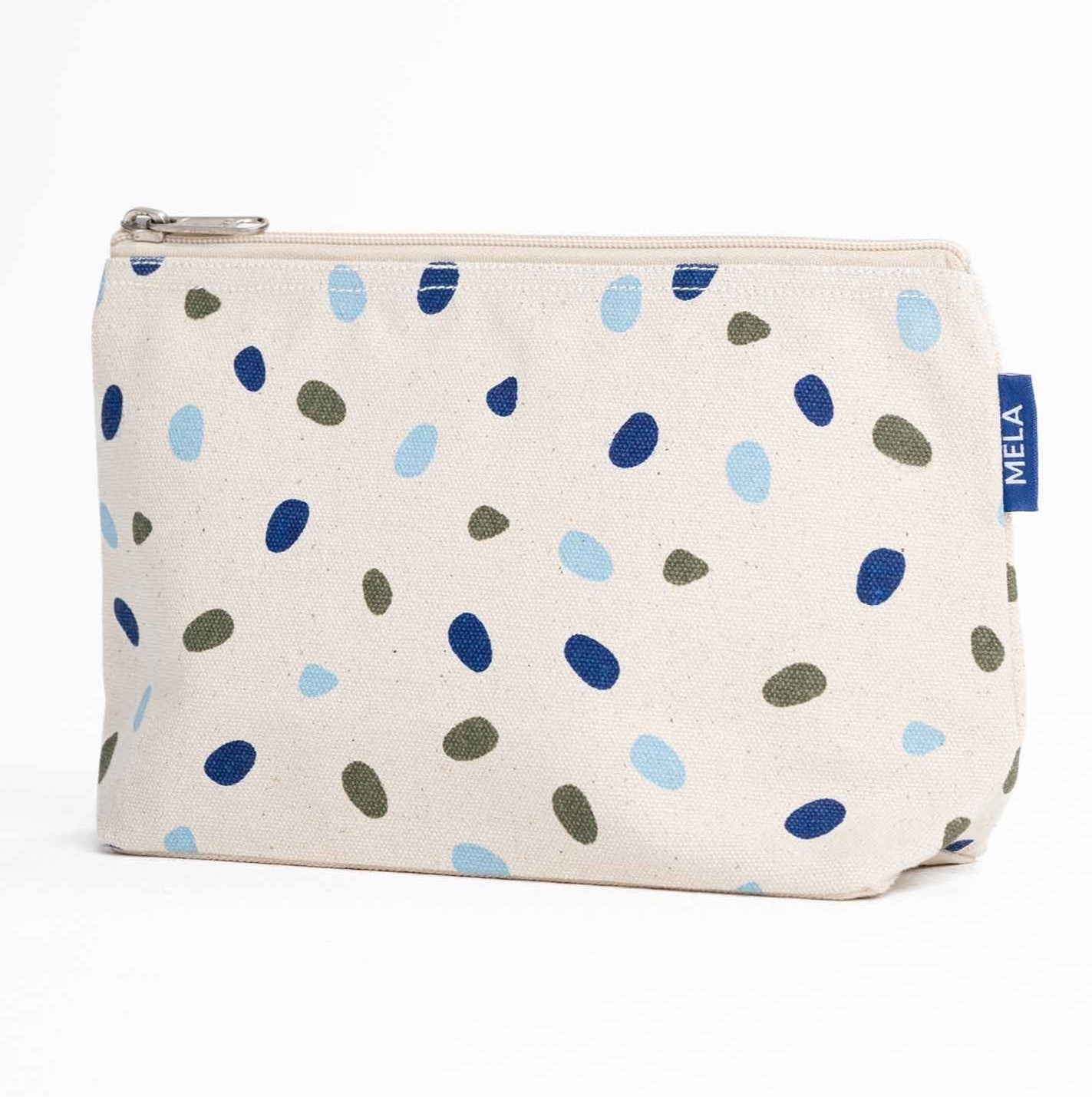 Große Kosmetiktasche, blue dots, fairtrade & GOTS zertifiziert