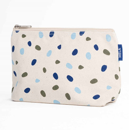 Große Kosmetiktasche, blue dots, fairtrade & GOTS zertifiziert