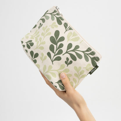 Große Kosmetiktasche, green leaf, fairtrade & GOTS zertifiziert