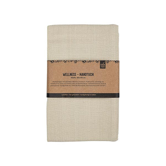Fairtrade Hamam-Handtuch beige, 60 x 100 cm, Bio-Baumwolle