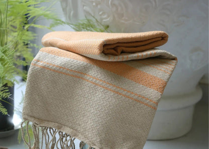 Fouta Sand Hamam-Tuch, curcuma, Bio-BW, 100 x 200 cm ❤ eco & fair  Conceptstore ❤