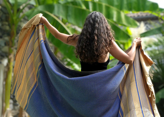 Fouta Sand Hamam imperialblau Biobaumwolle