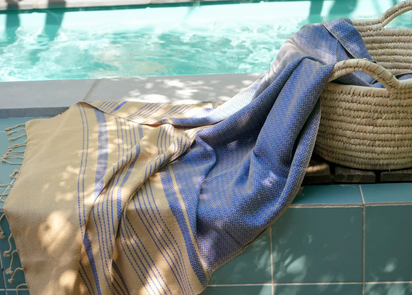 Fouta Sand Hamam-Tuch, imperialblau, 100 x 200 cm