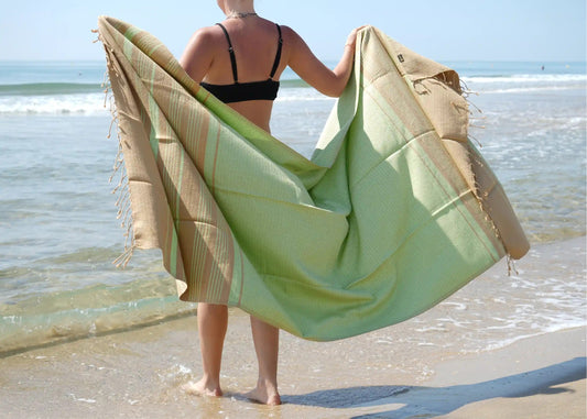 Fouta Hamam Sand pistaziengrün, 100 x 200 cm