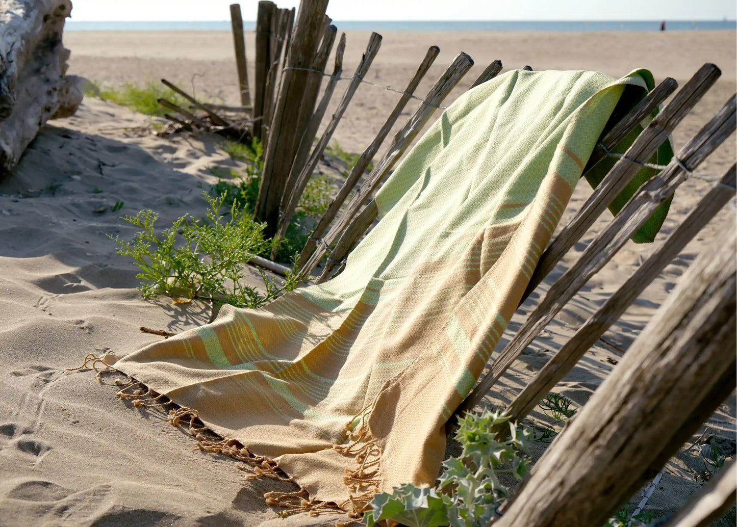 Fouta Sand Hamam-Tuch, pistaziengruen, 100 x 200 cm