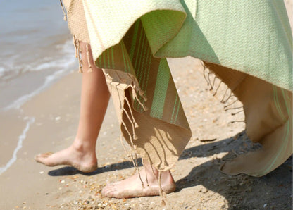 Fouta Sand Hamam-Tuch, pistaziengruen, 100 x 200 cm
