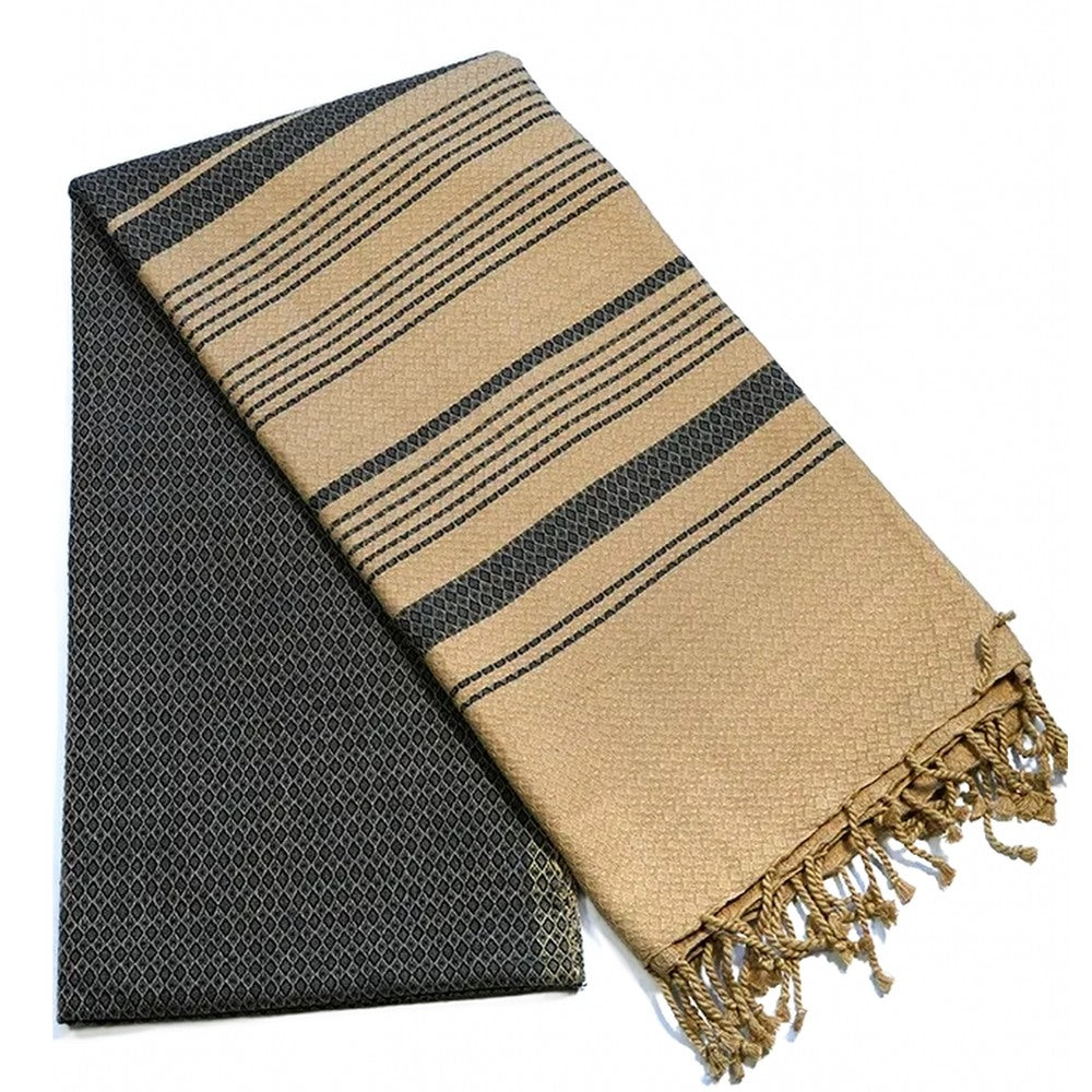 Fouta Sand Hamam-Tuch, sand-asche, 100 x 200 cm
