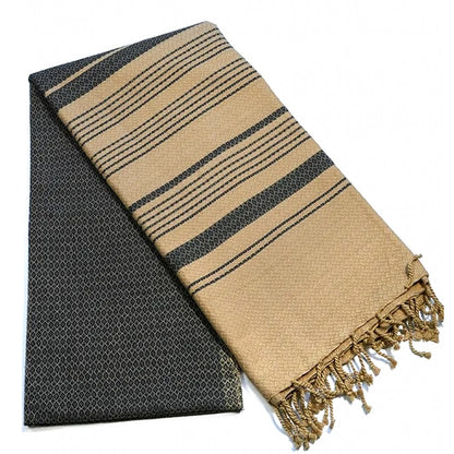 Fouta Sand Hamam-Tuch, sand-asche, 100 x 200 cm