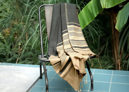 Fouta Sand Hamam-Tuch L, sand-asche, Bio-BW