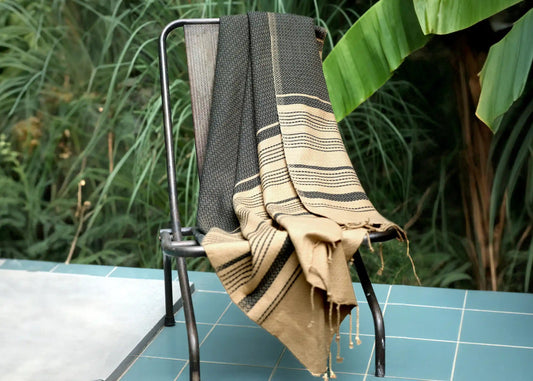Fouta Sand Hamam-Tuch L, sand-asche, Bio-BW