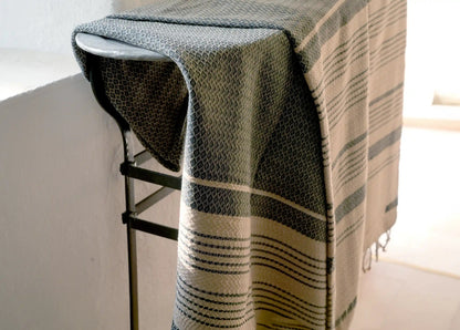 Fouta Sand Hamam-Tuch, sand-asche, 100 x 200 cm