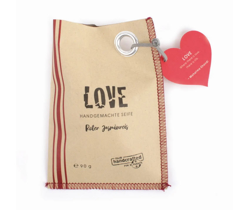 Handgemachte, vegane Seife "LOVE", fairtrade