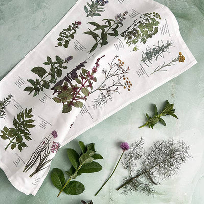 Gartenmotiv-Geschirrtuch, Herbs, Bio-Baumwolle
