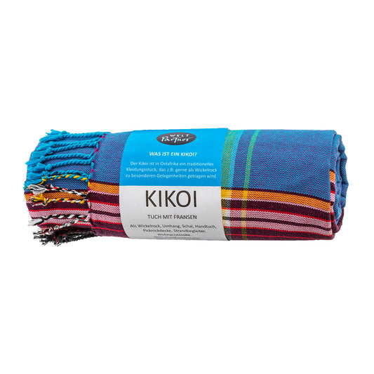Kikoi, blau, fairtrade, 165*100cm, 100% Baumwolle