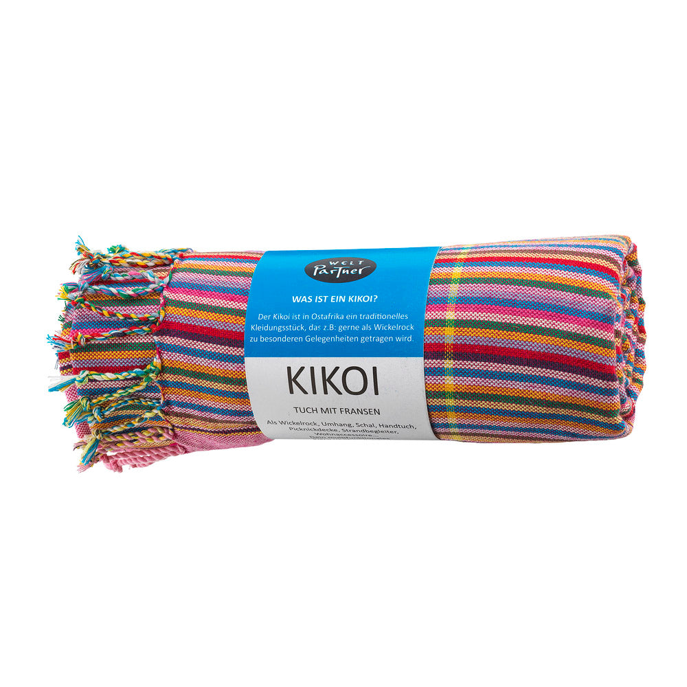 Kikoi, lila-gestreift, fairtrade, 165*100cm, 100% Baumwolle