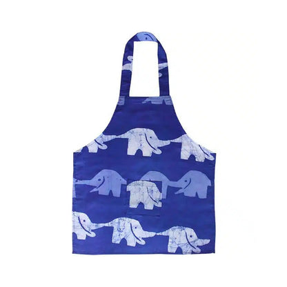 Kinderschürze Elefanten, blau, Biobaumwolle, fairtrade