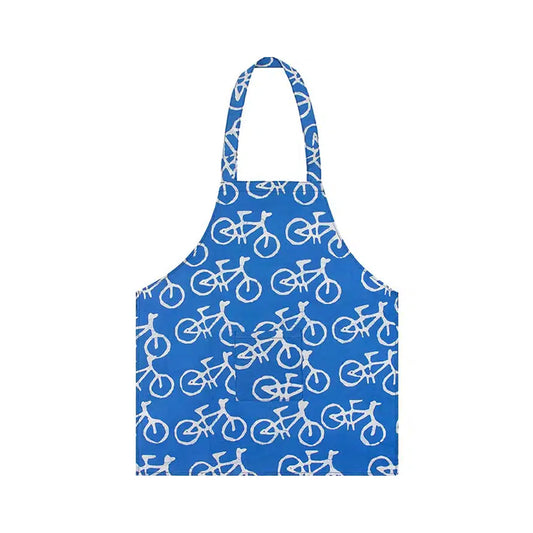 Kinderschürze Bikes, blau, Biobaumwolle, fairtrade