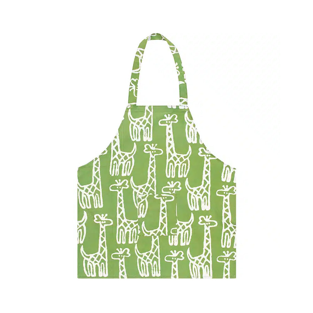 Kinderschürze Giraffen, grün, Biobaumwolle, fairtrade