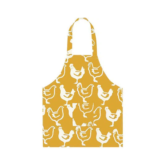 Kinderschürze Hühner, gelb, Biobaumwolle, fairtrade